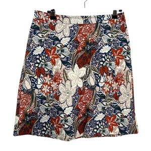 Margaret M Pull On Stretch Skirt S Floral‎ Botanical Knit Office Comfort Casual